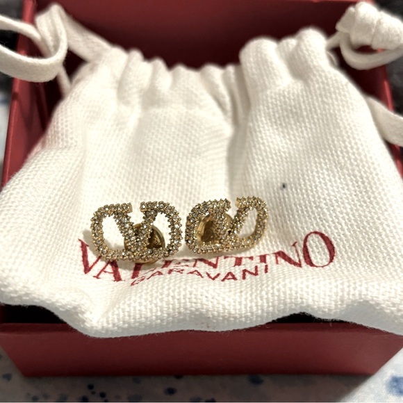 Valentino Garavani Jewelry - Valentino Vlogo gold tone Crystal earrings
